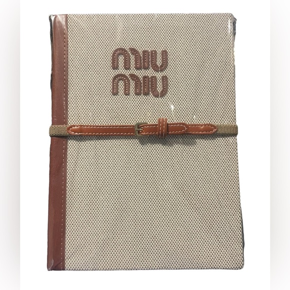 Miu Miu Other - New in Bag Miu Miu Textured Canvas GWP Lined Notebook with Belt Closure